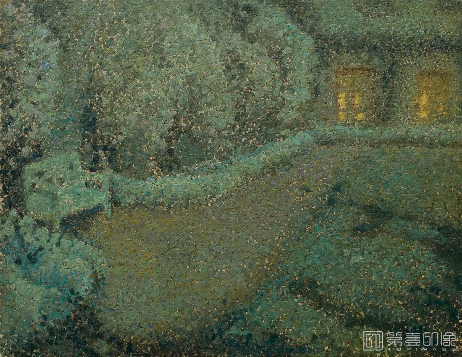 油画-LEJARDINBLANCAUCLAIRDELUNE,GERBEROY